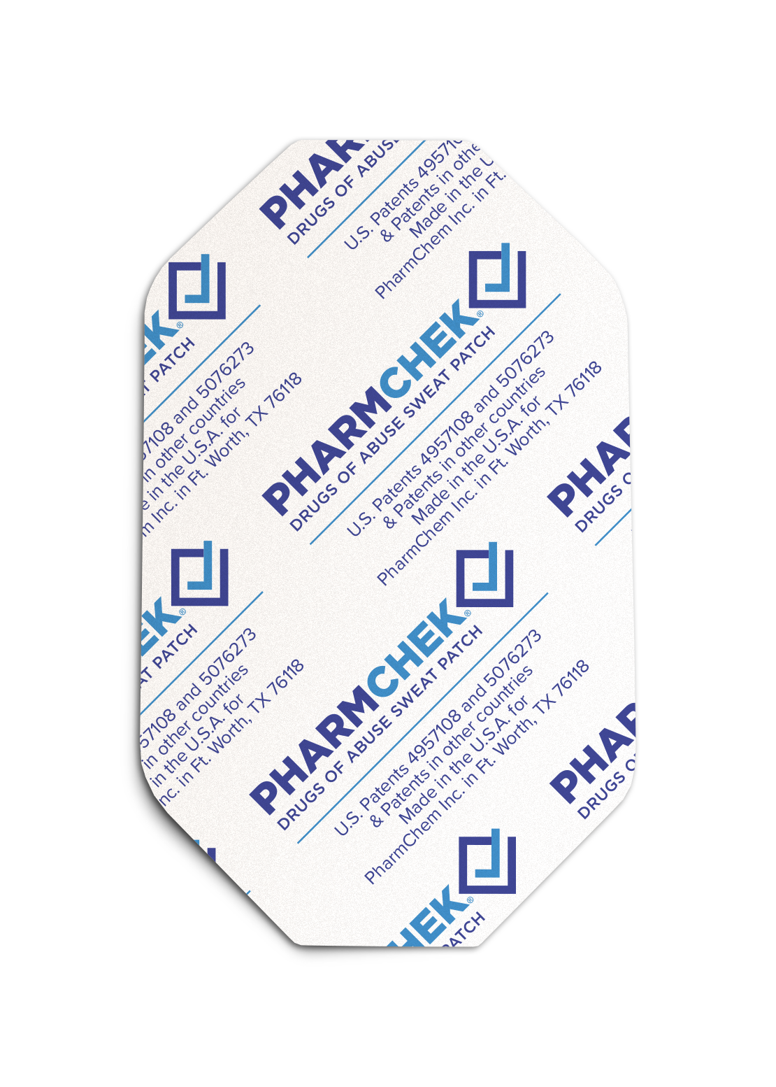 PharmChek sweat patch in its sealed wrapper — official manufacturer product image